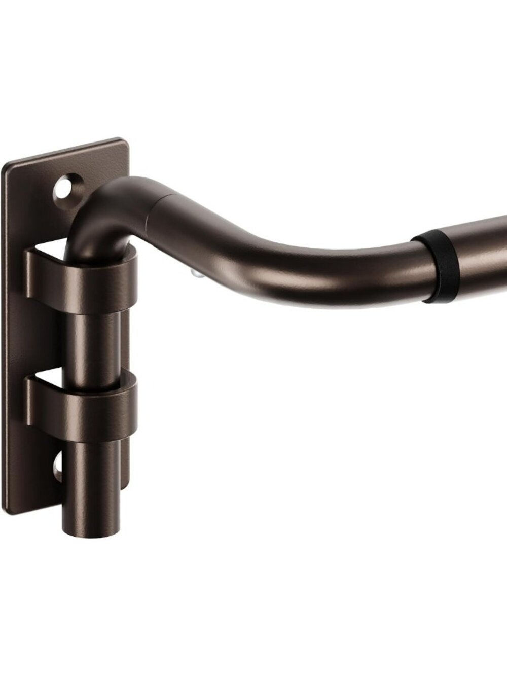 Adjustable 48-84" Wrap Around Curtain Rod for Easy Curtain Change, Bronze Finish